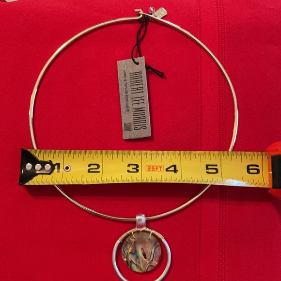 ROBERT LEE MORRIS GOLD SILVER TONE ABALONE WIRE CHOKER NECKLACE NWT - Picture 9 of 15